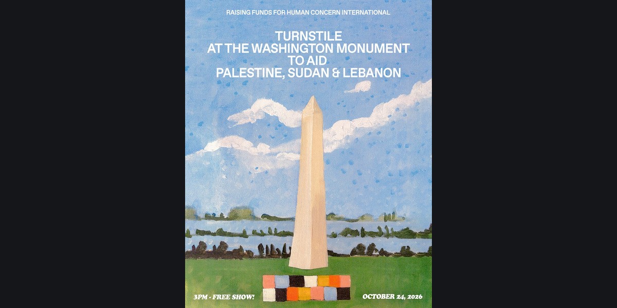 Official poster for Turnstile’s October 24 Washington Monument benefit show